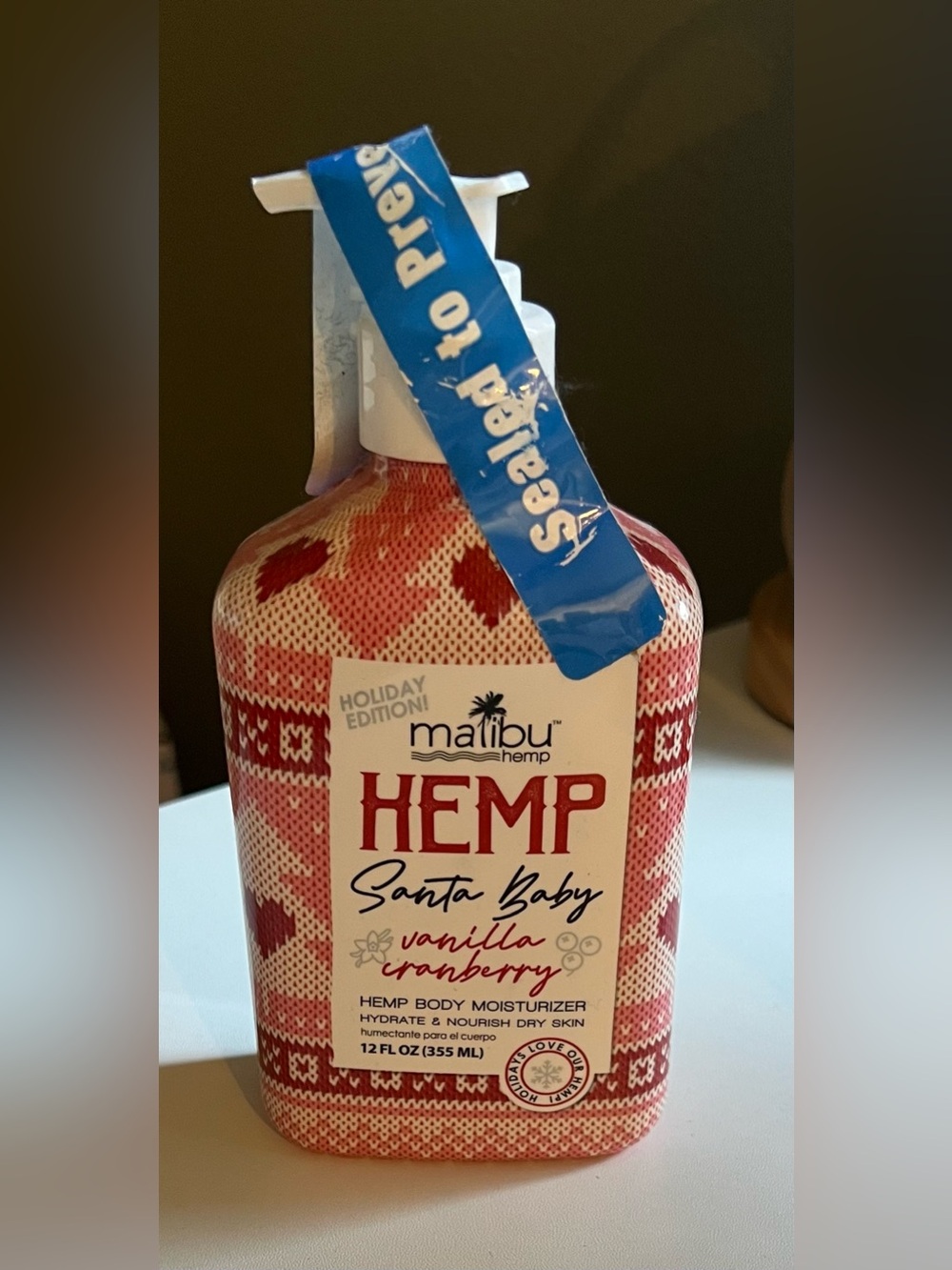 Malibu Hemp Holiday Edition Santa Baby Vanilla Cranberry Body Moisturizer New!